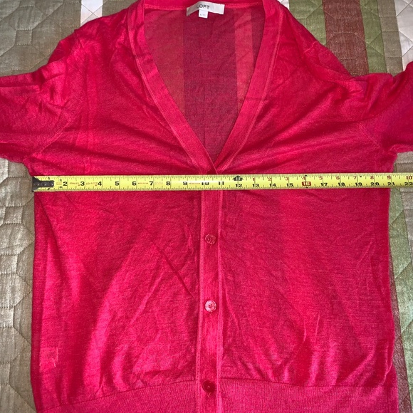 EUC LOFT Hot Pink Watermelon 3/4 sleeve button cardigan - XL - Picture 4 of 5